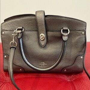 Coach Mercer Metallic Leather Satchel Bag